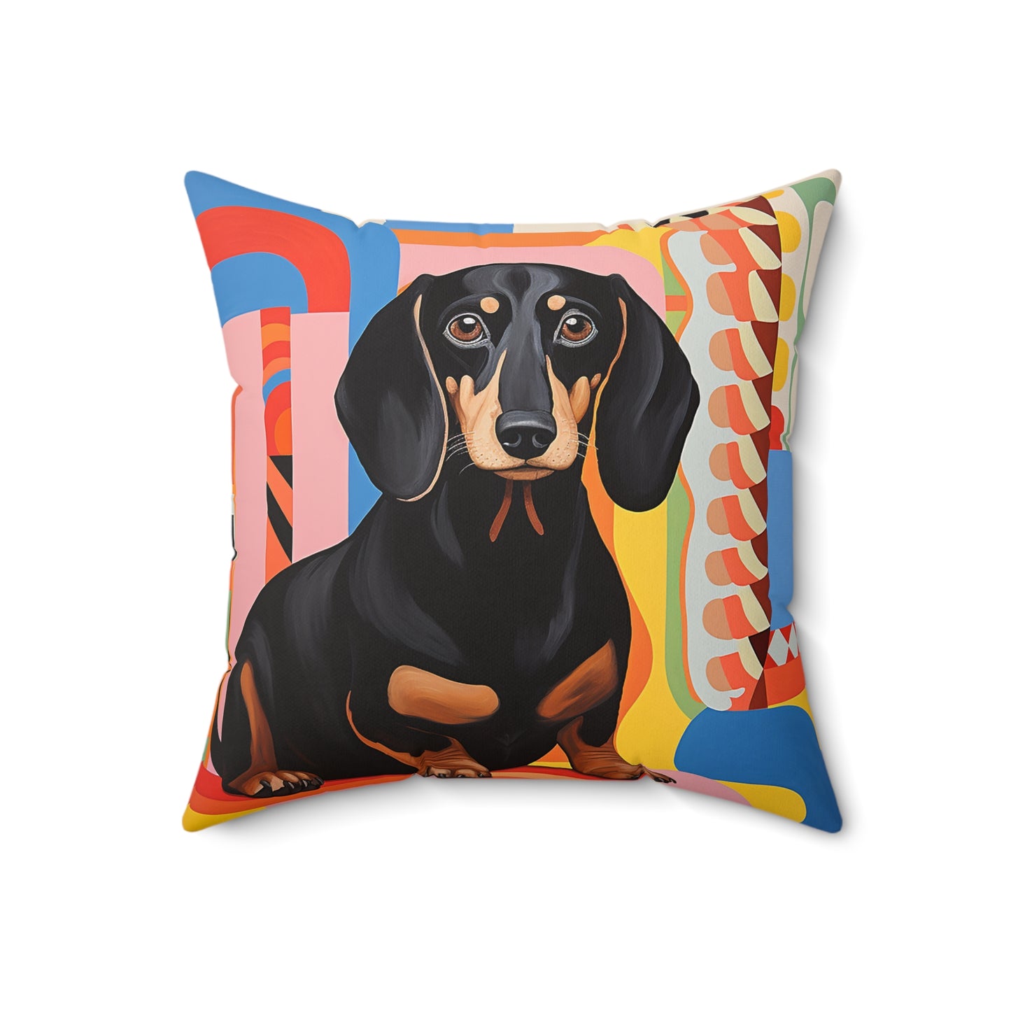 Dachshund Spun Polyester Square Pillow