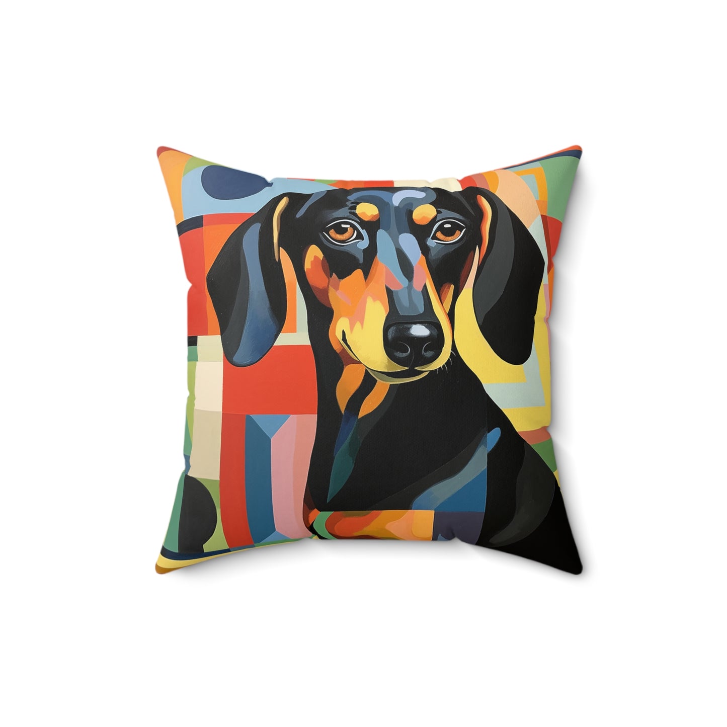 Square Pillow - Colorful Fish Abstract Art Style