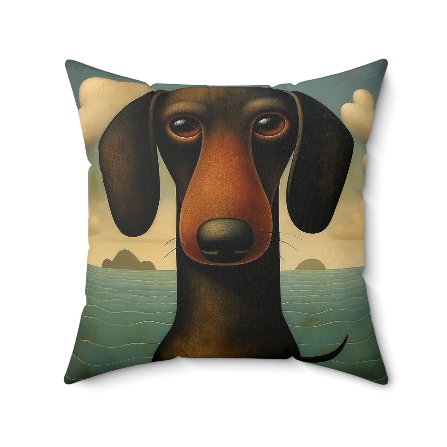 Dachshund Spun Polyester Square Pillow