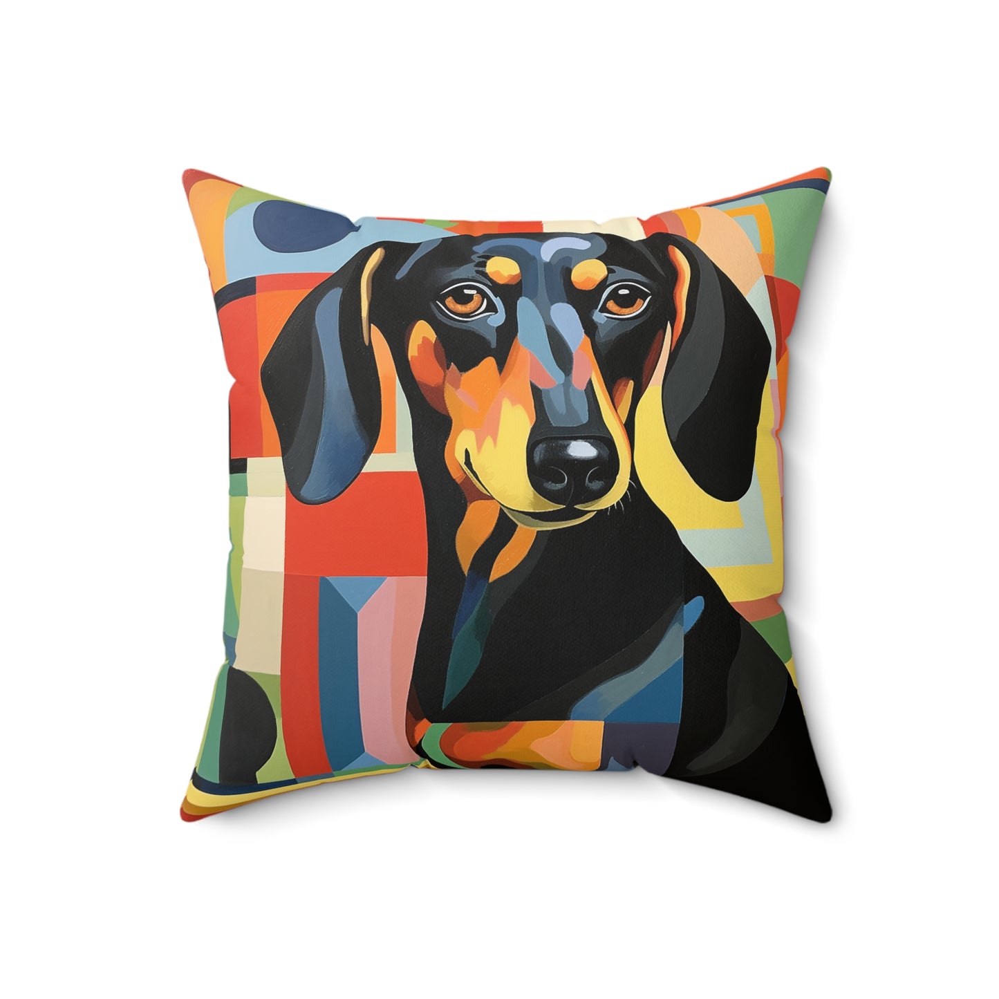 Square Pillow - Colorful Fish Abstract Art Style