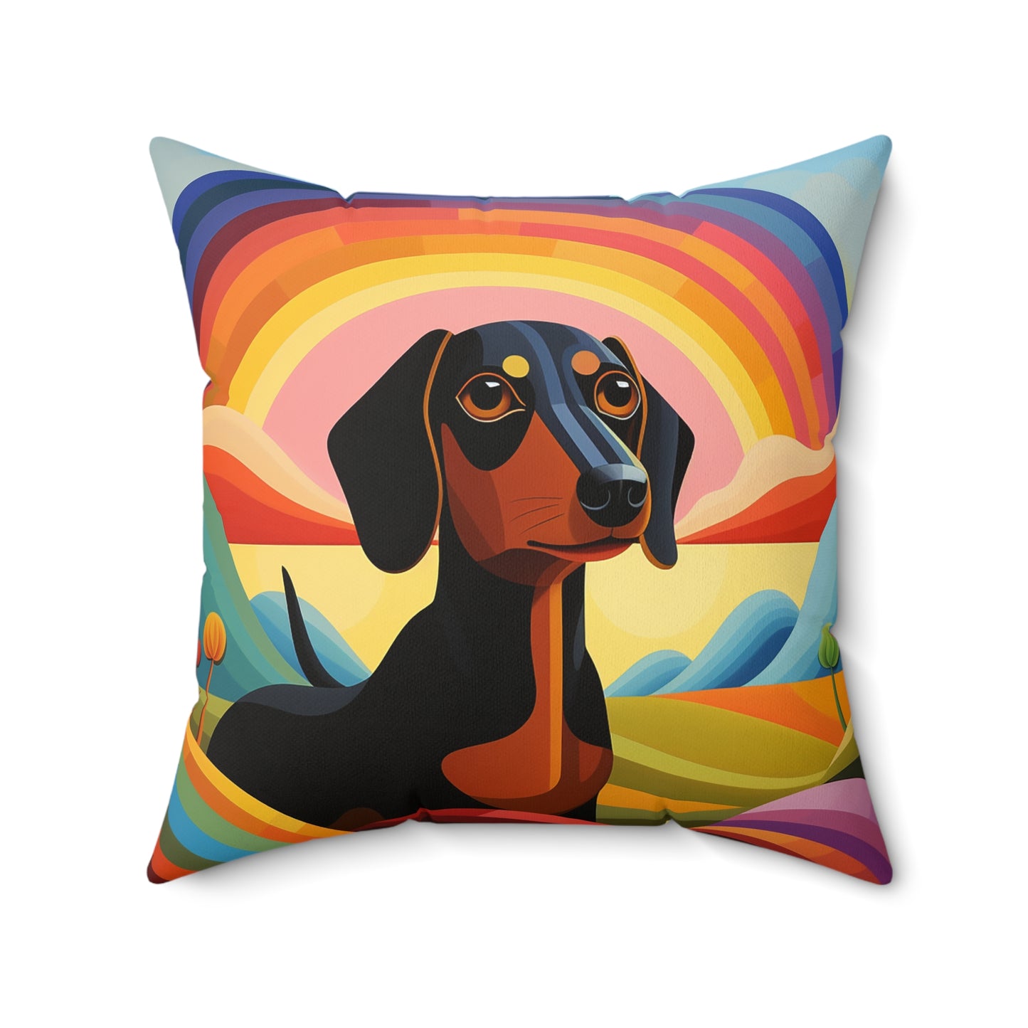 Dachshund Spun Polyester Square Pillow