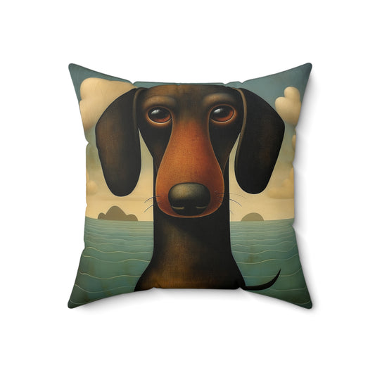 Dachshund Spun Polyester Square Pillow