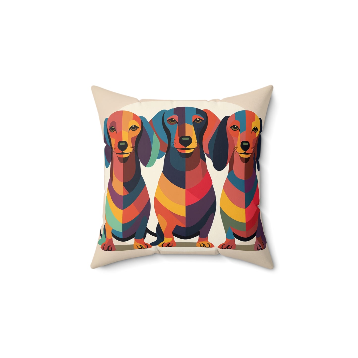 Dachshund Spun Polyester Square Pillow