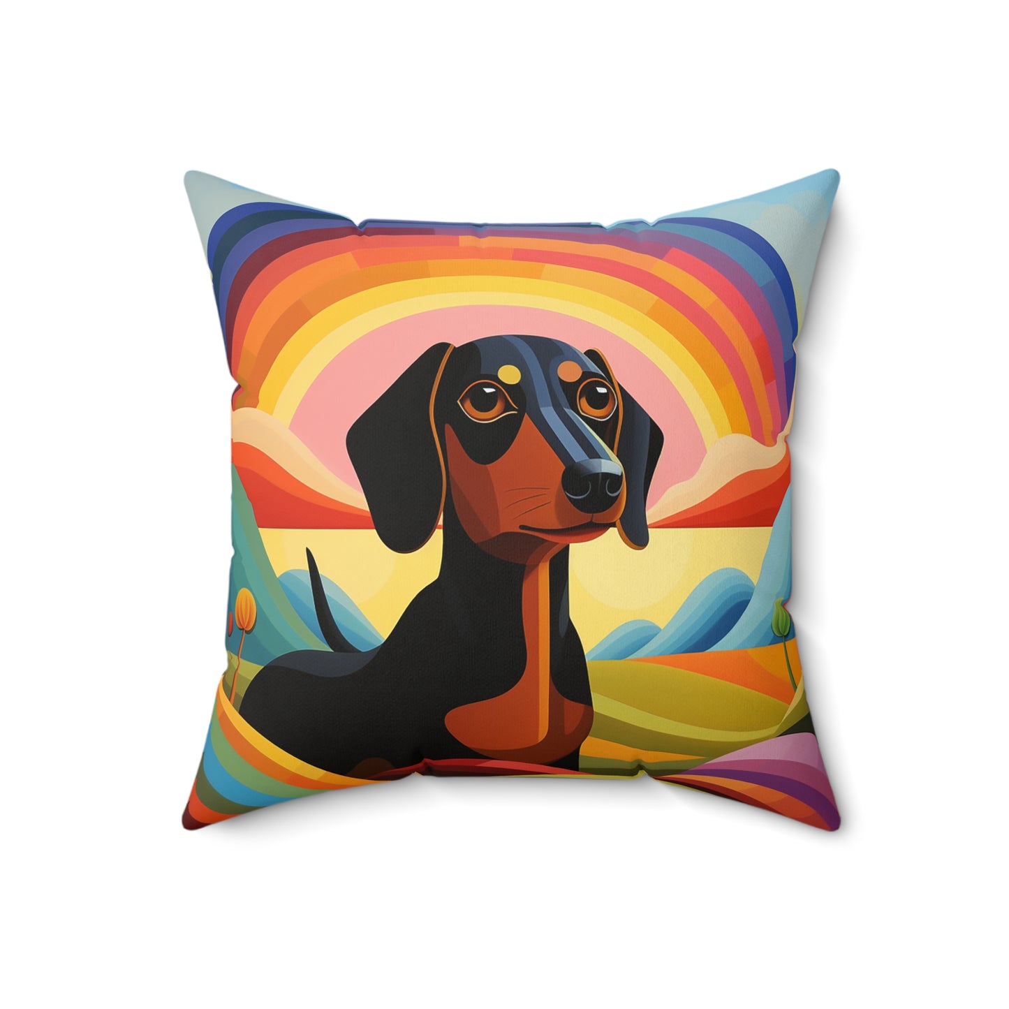 Dachshund Spun Polyester Square Pillow