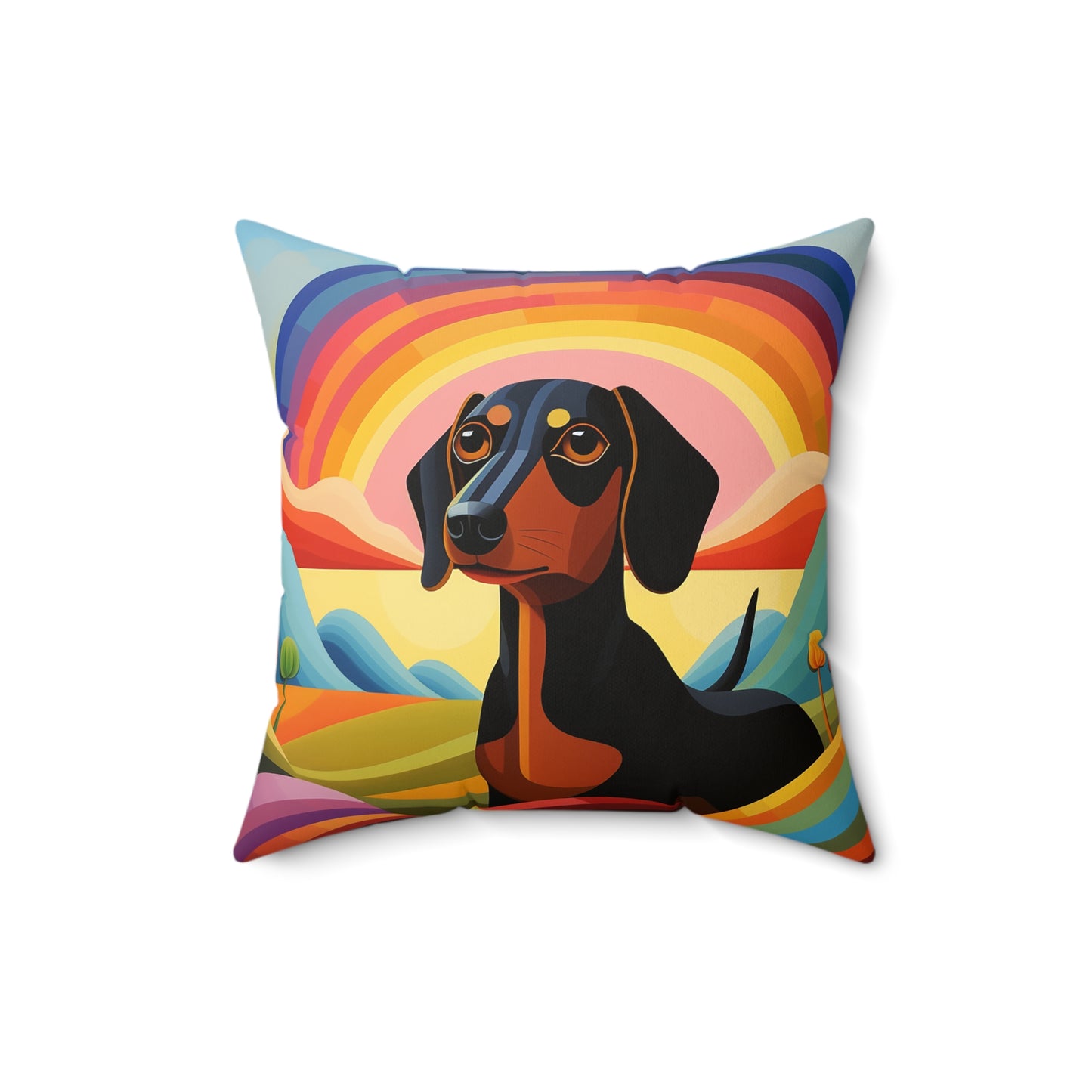 Dachshund Spun Polyester Square Pillow