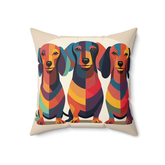 Dachshund Spun Polyester Square Pillow