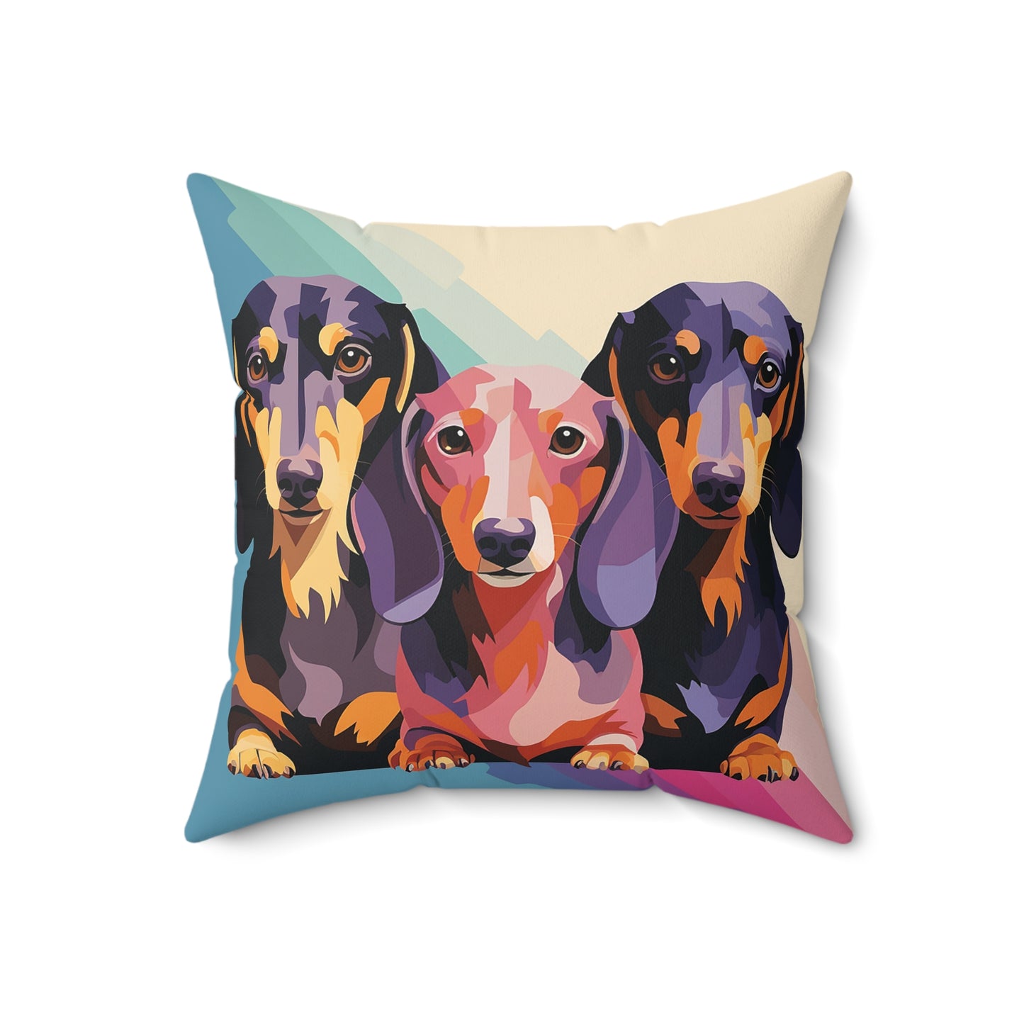 Dachshund Spun Polyester Square Pillow