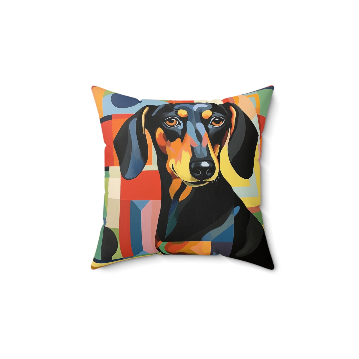 Square Pillow - Colorful Fish Abstract Art Style