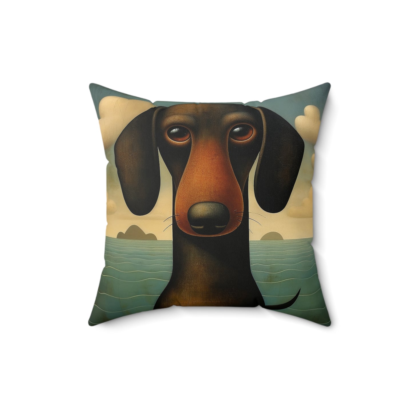 Dachshund Spun Polyester Square Pillow