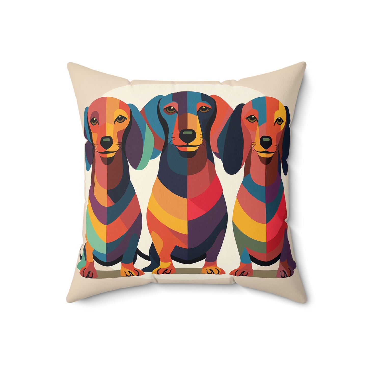 Dachshund Spun Polyester Square Pillow