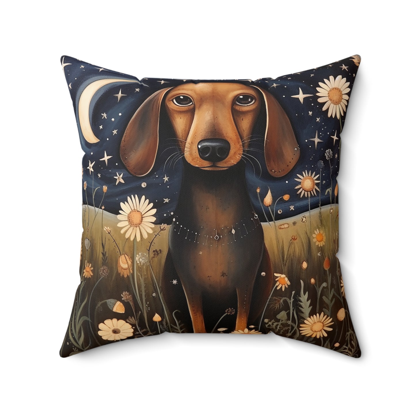 Dachshund Spun Polyester Square Pillow