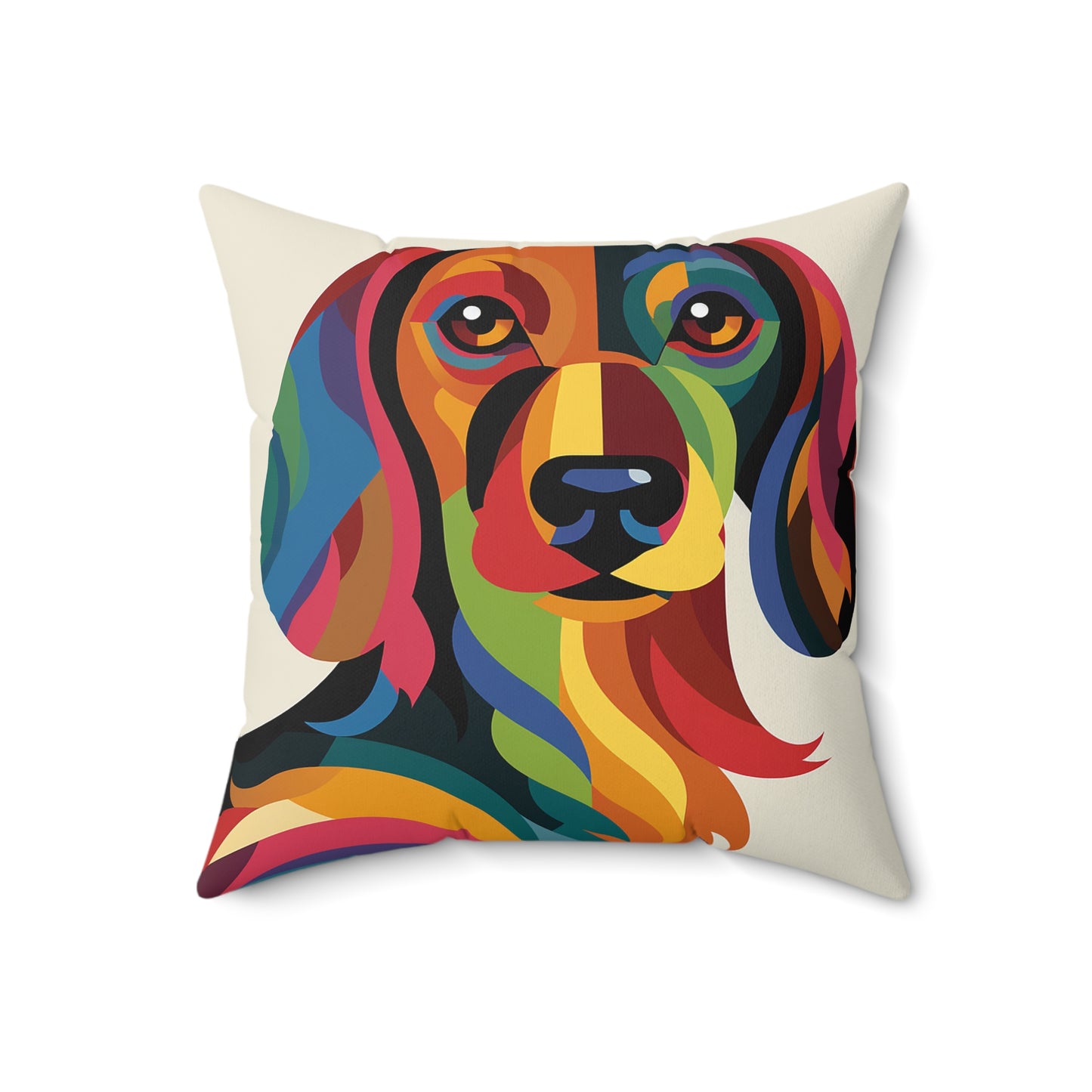 Dachshund Spun Polyester Square Pillow