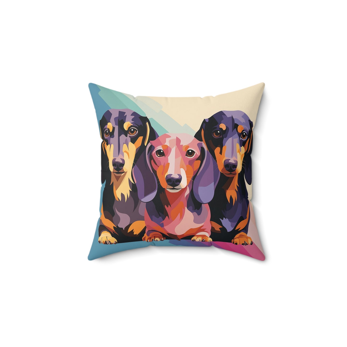 Dachshund Spun Polyester Square Pillow