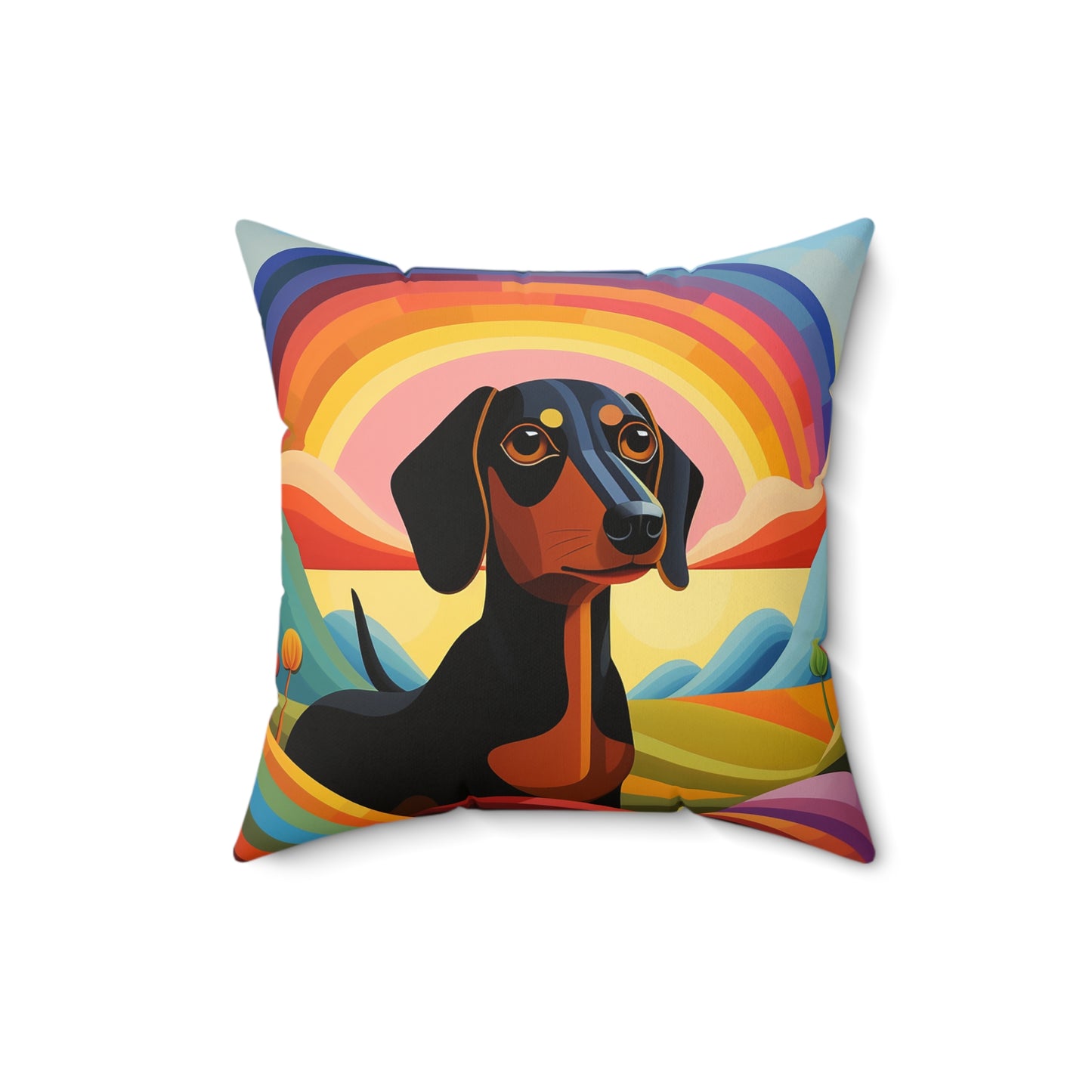 Dachshund Spun Polyester Square Pillow