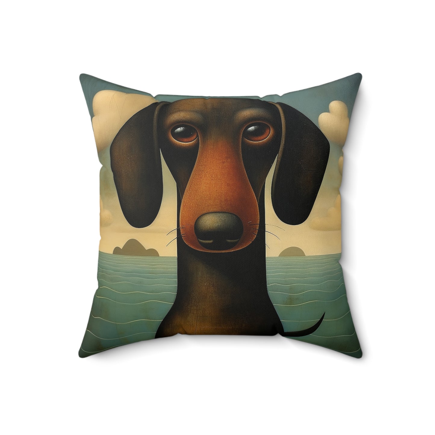 Dachshund Spun Polyester Square Pillow