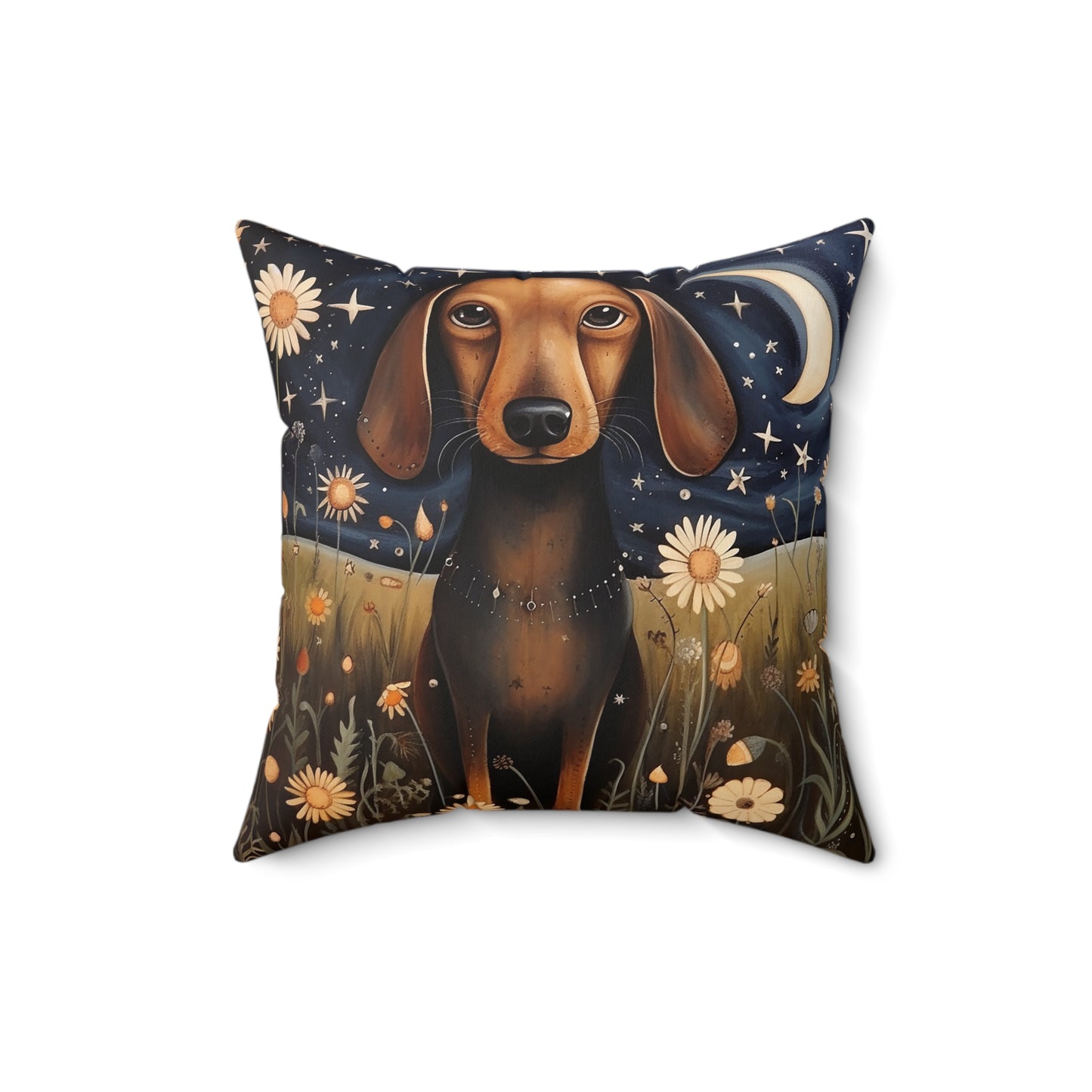 Dachshund Spun Polyester Square Pillow