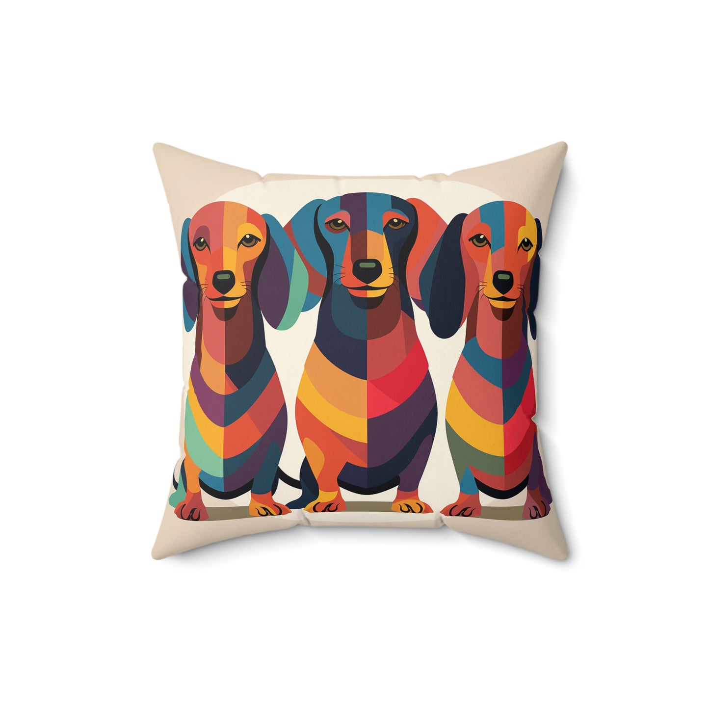 Dachshund Spun Polyester Square Pillow