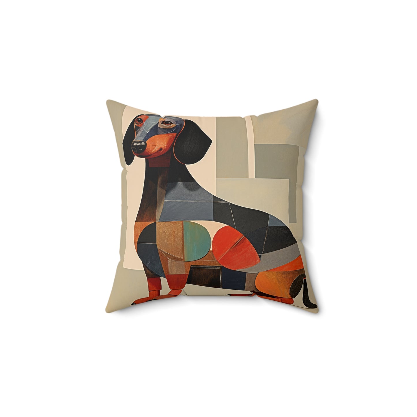 Dachshund Spun Polyester Square Pillow