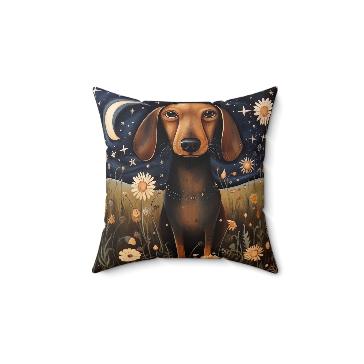 Dachshund Spun Polyester Square Pillow