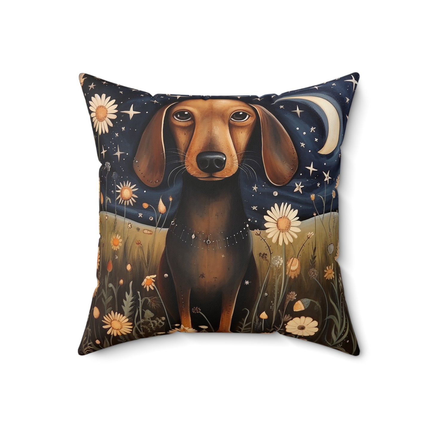 Dachshund Spun Polyester Square Pillow