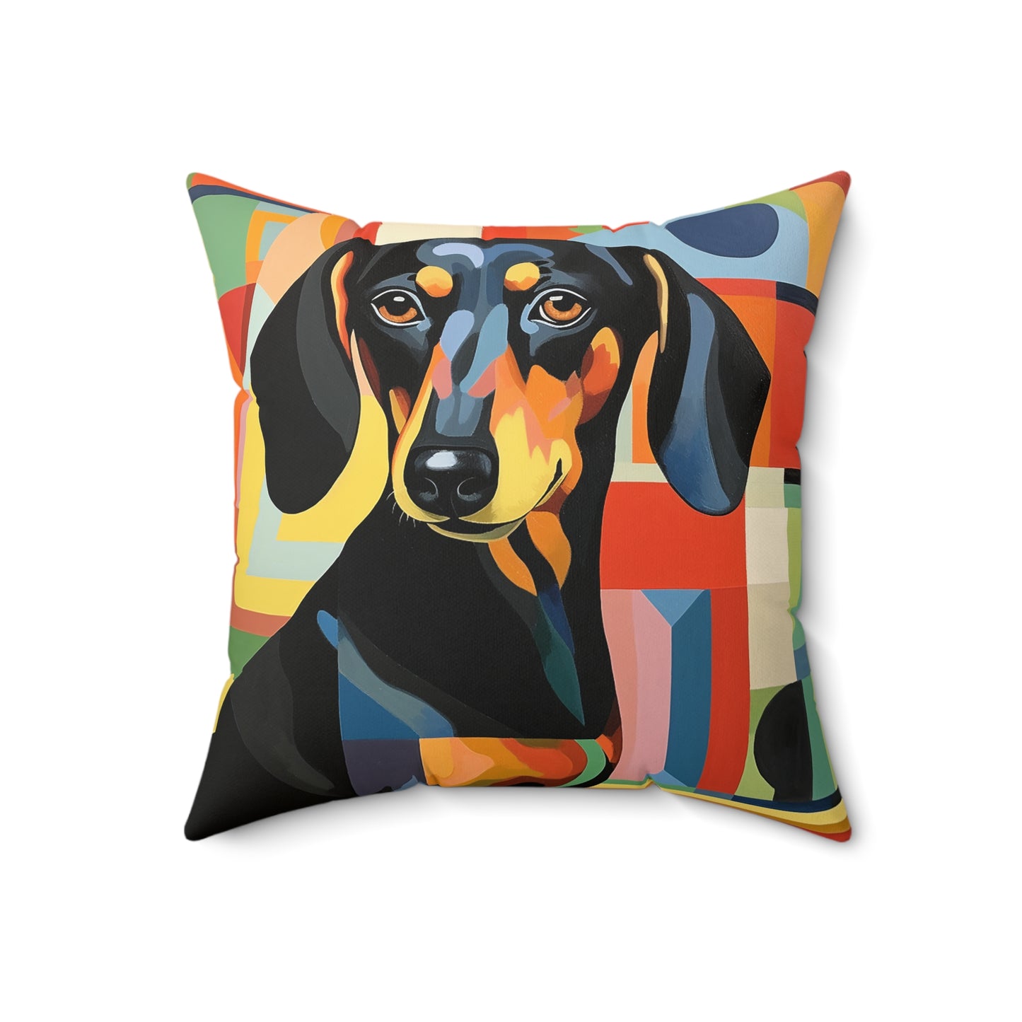 Square Pillow - Colorful Fish Abstract Art Style