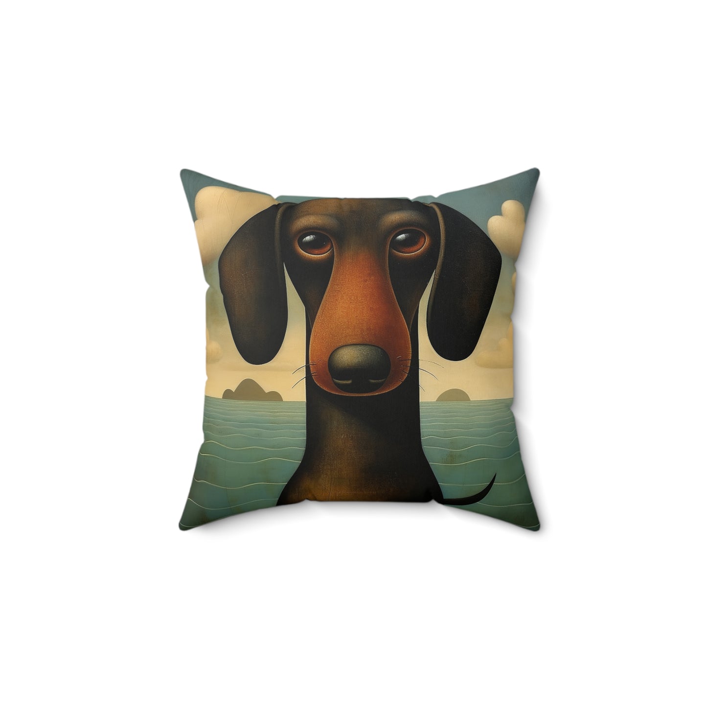 Dachshund Spun Polyester Square Pillow