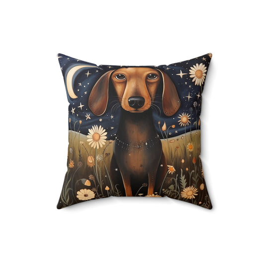 Dachshund Spun Polyester Square Pillow