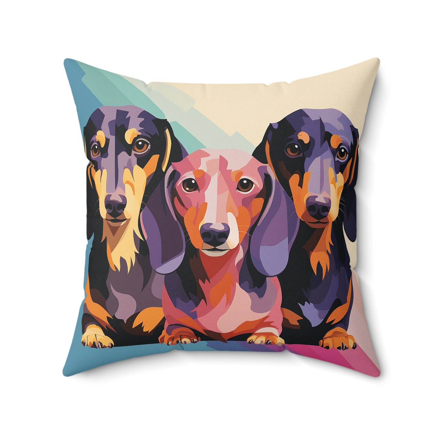 Dachshund Spun Polyester Square Pillow