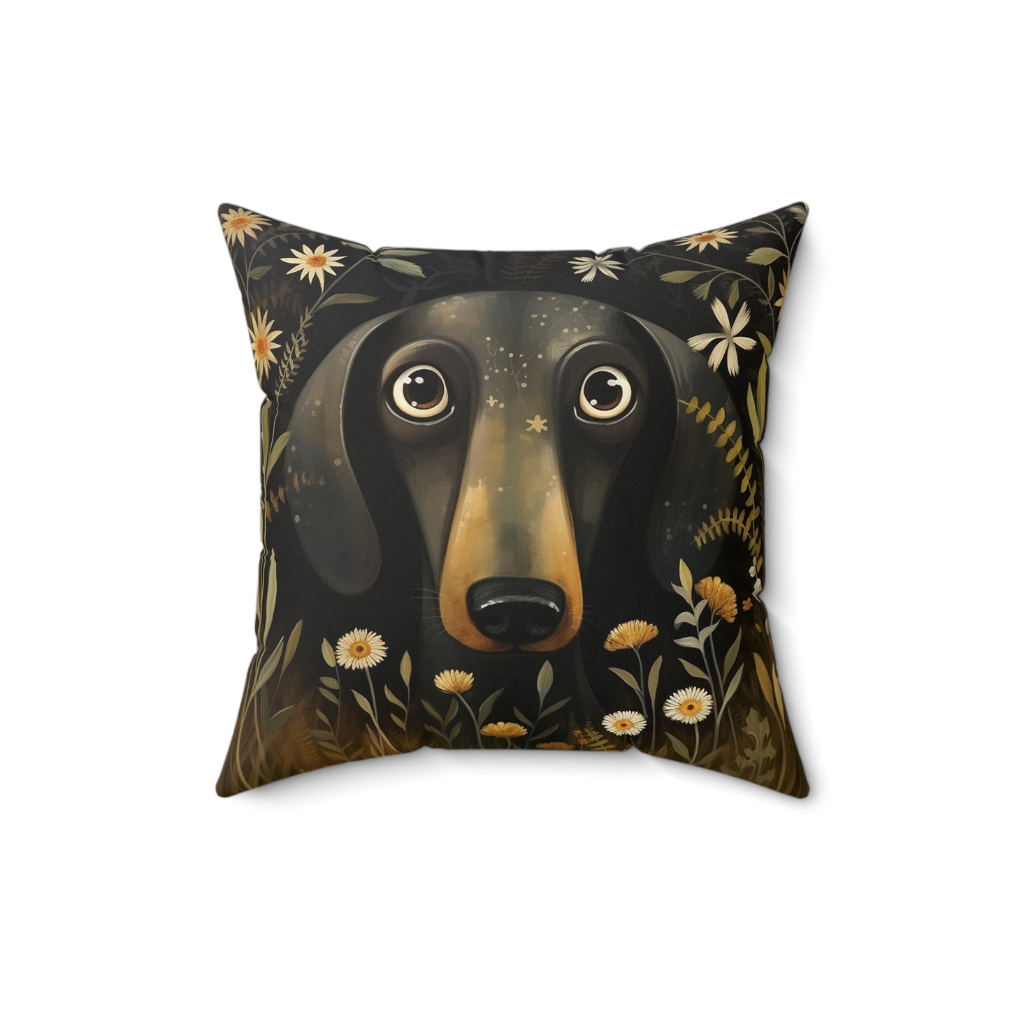 Dachshund Spun Polyester Square Pillow