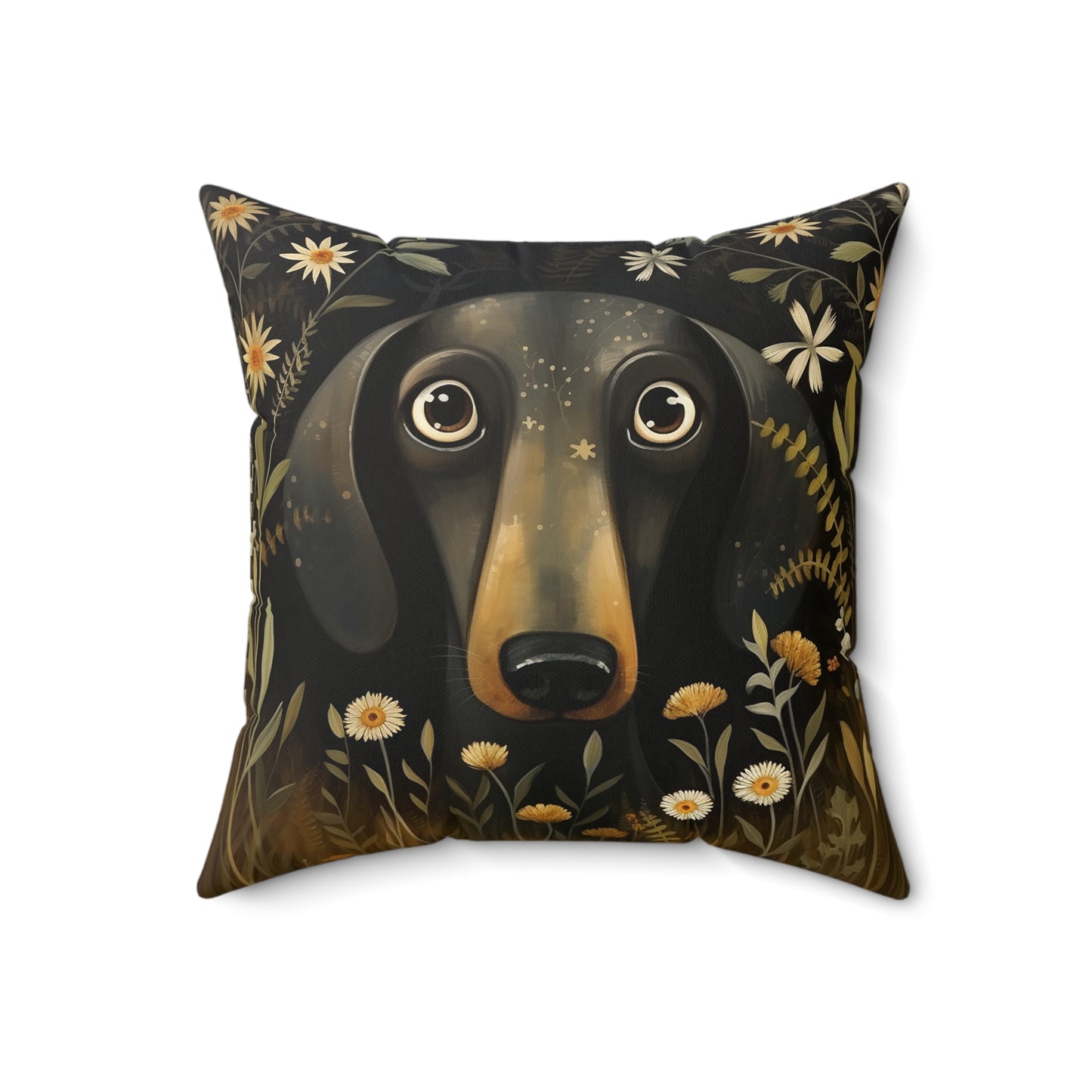 Dachshund Spun Polyester Square Pillow