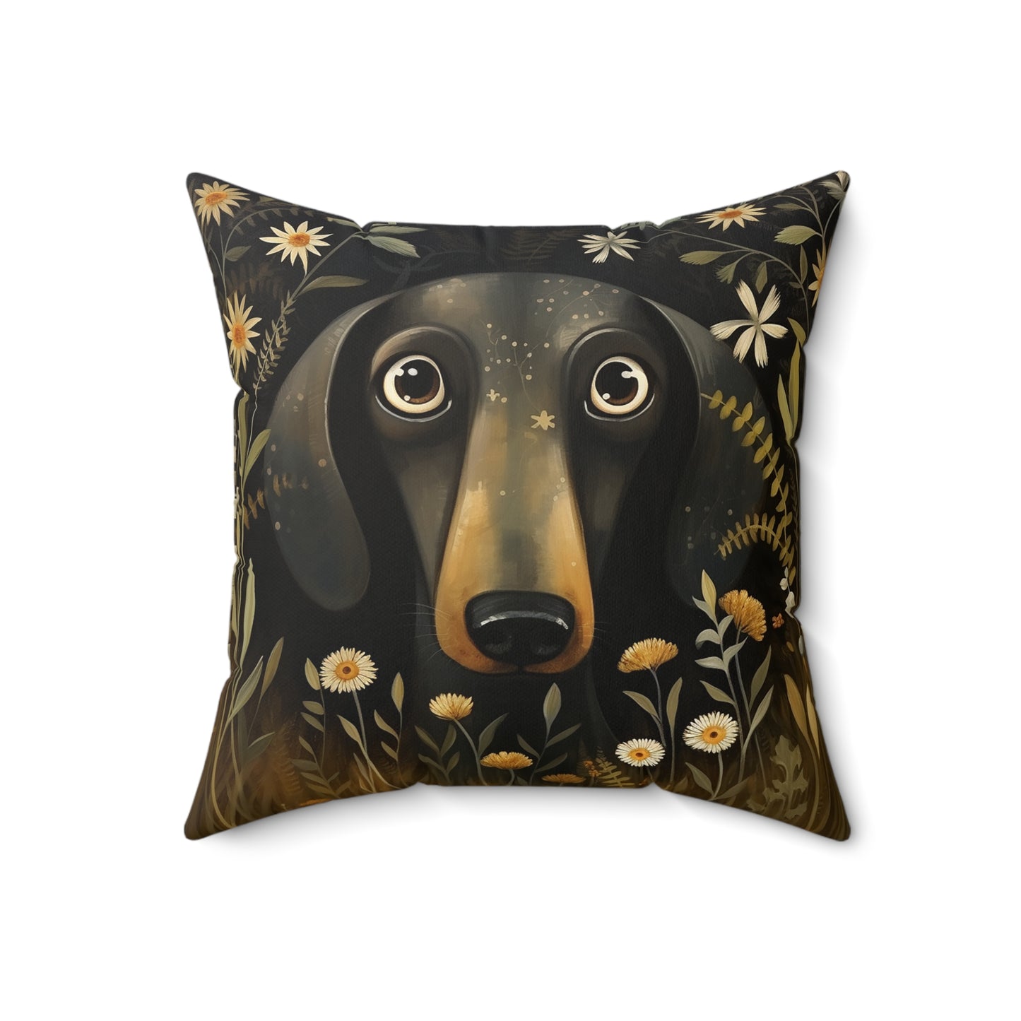 Dachshund Spun Polyester Square Pillow