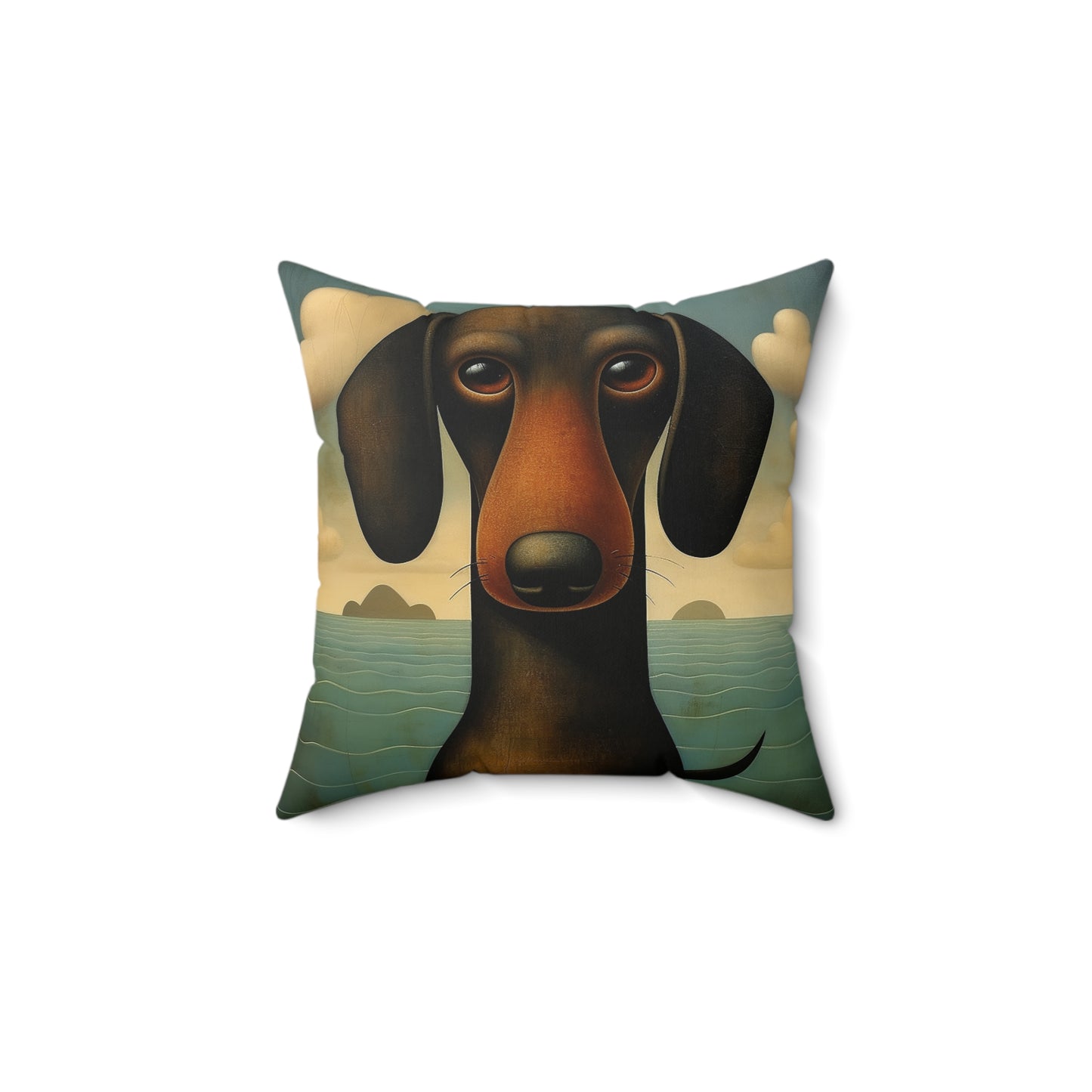 Dachshund Spun Polyester Square Pillow