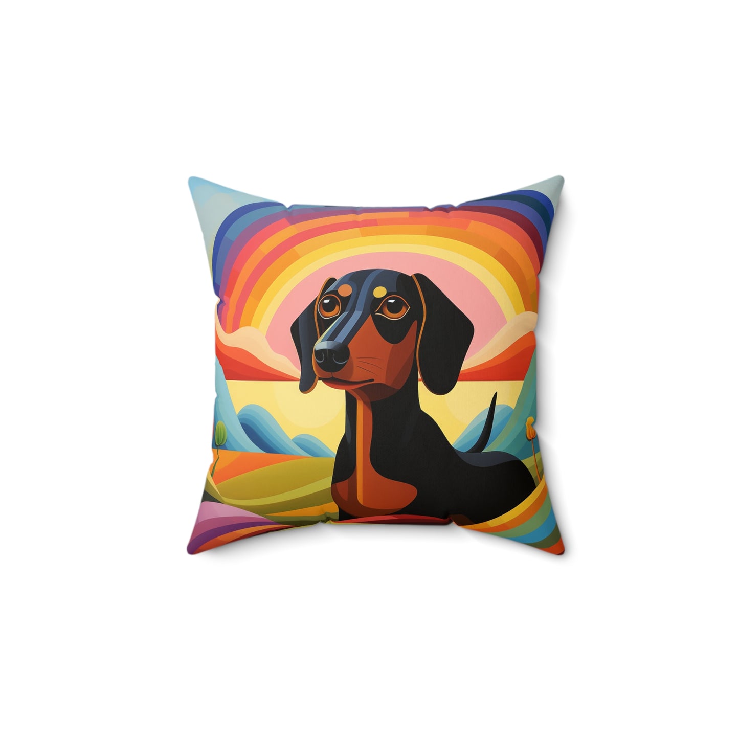 Dachshund Spun Polyester Square Pillow