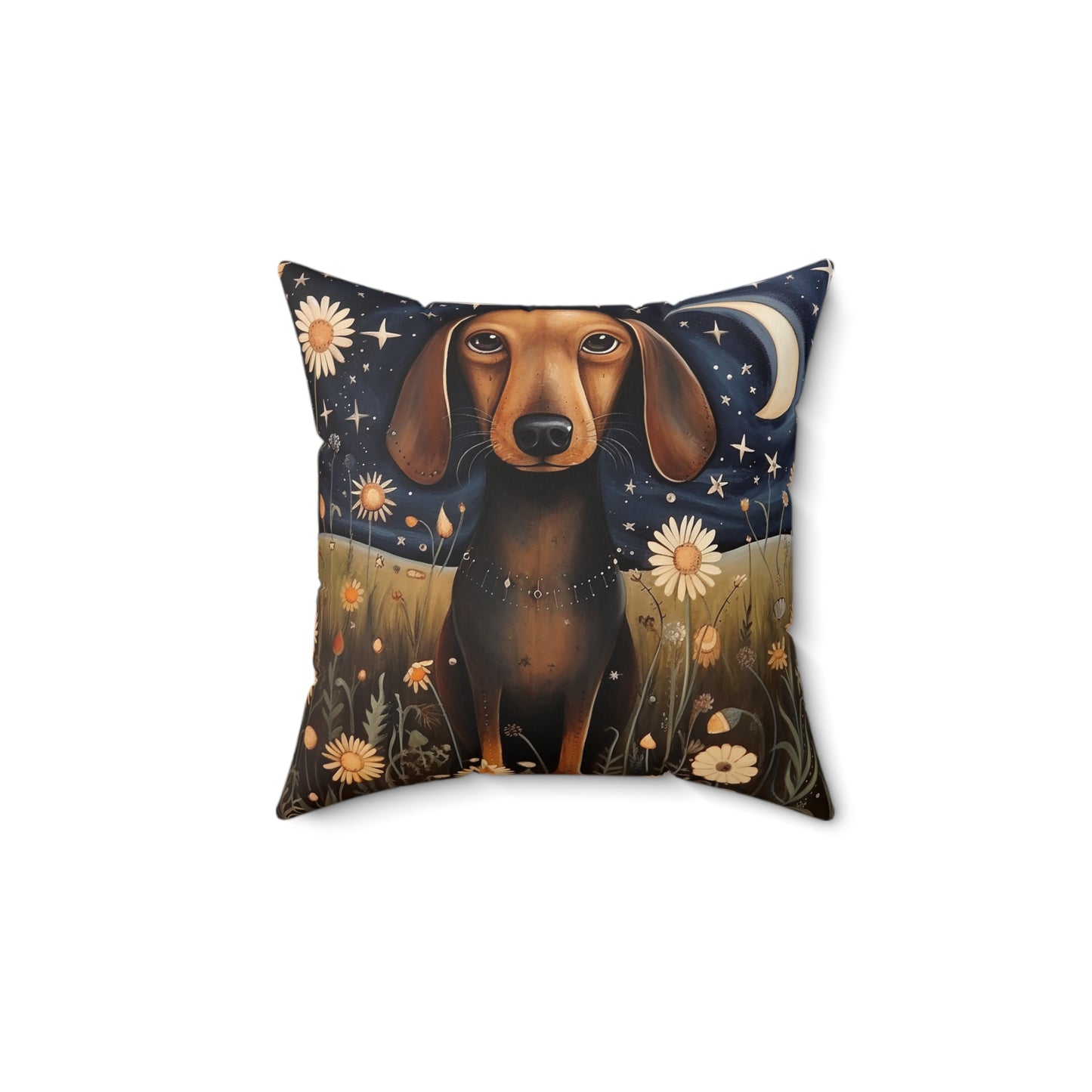 Dachshund Spun Polyester Square Pillow