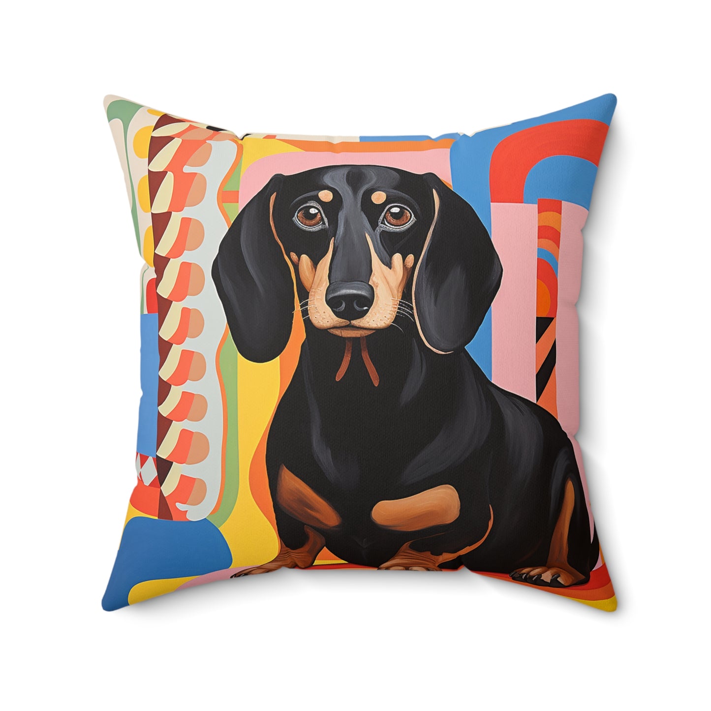 Dachshund Spun Polyester Square Pillow