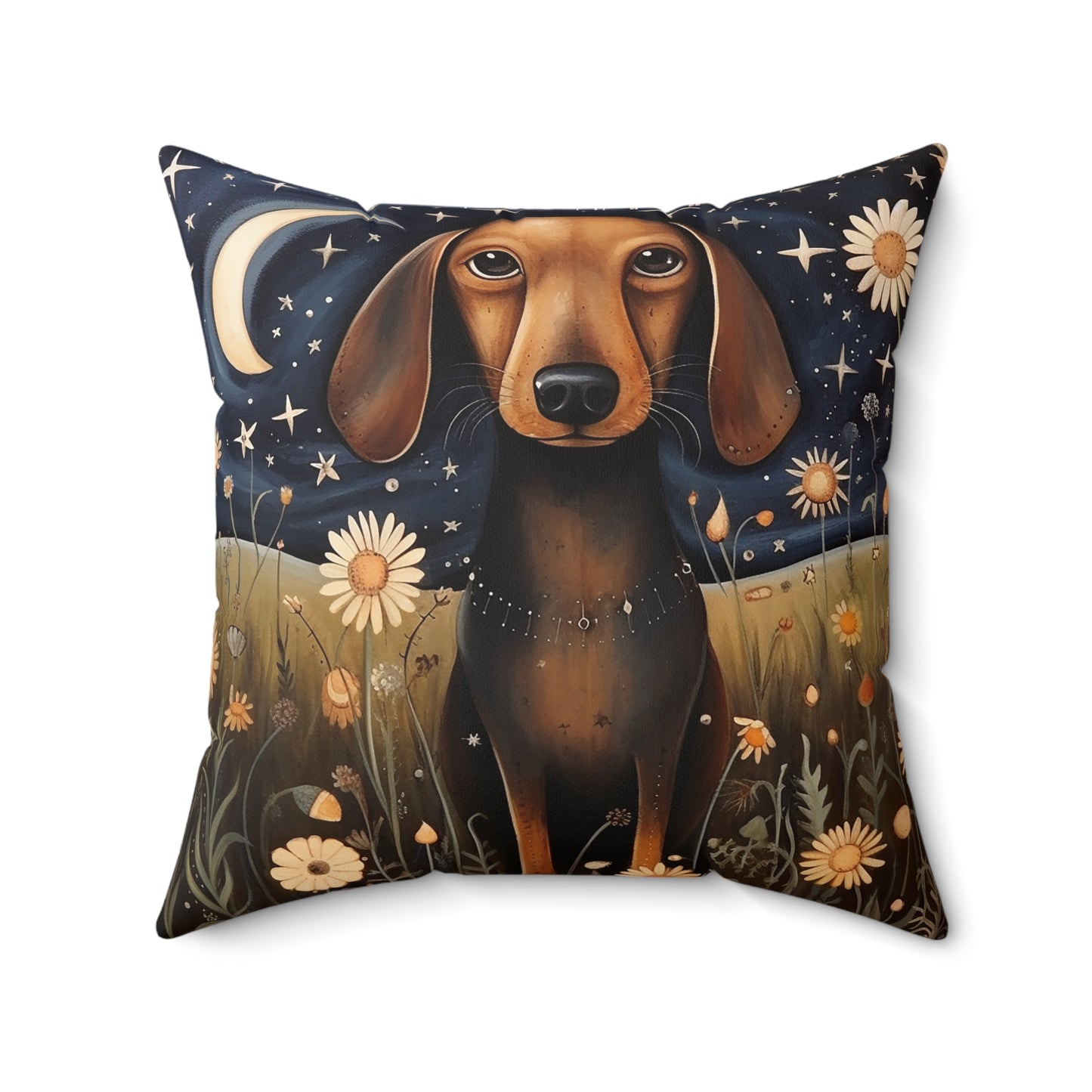 Dachshund Spun Polyester Square Pillow