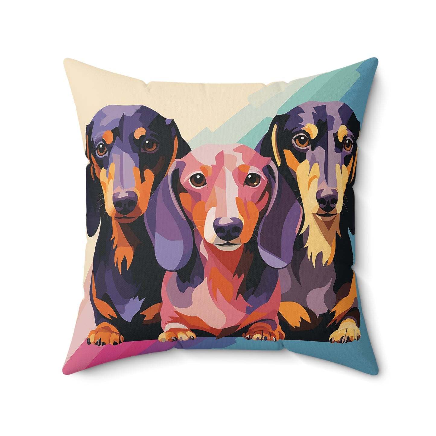 Dachshund Spun Polyester Square Pillow