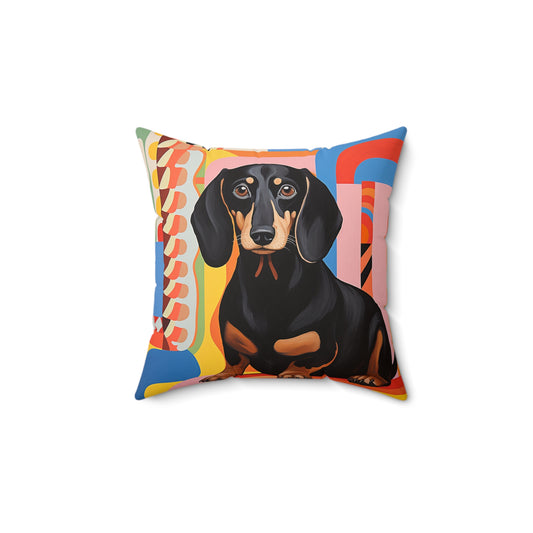 Dachshund Spun Polyester Square Pillow