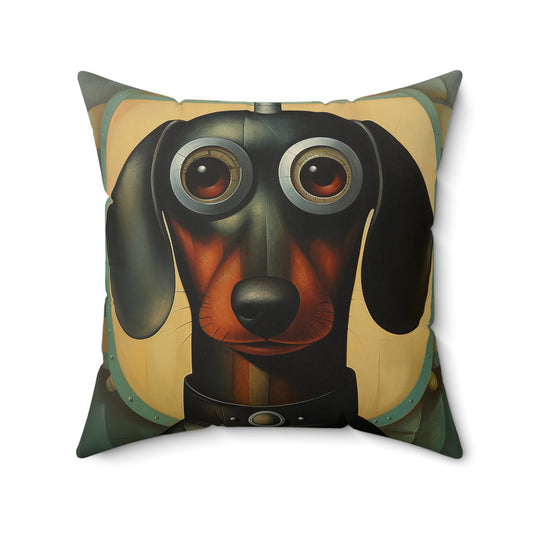 Dachshund Spun Polyester Square Pillow