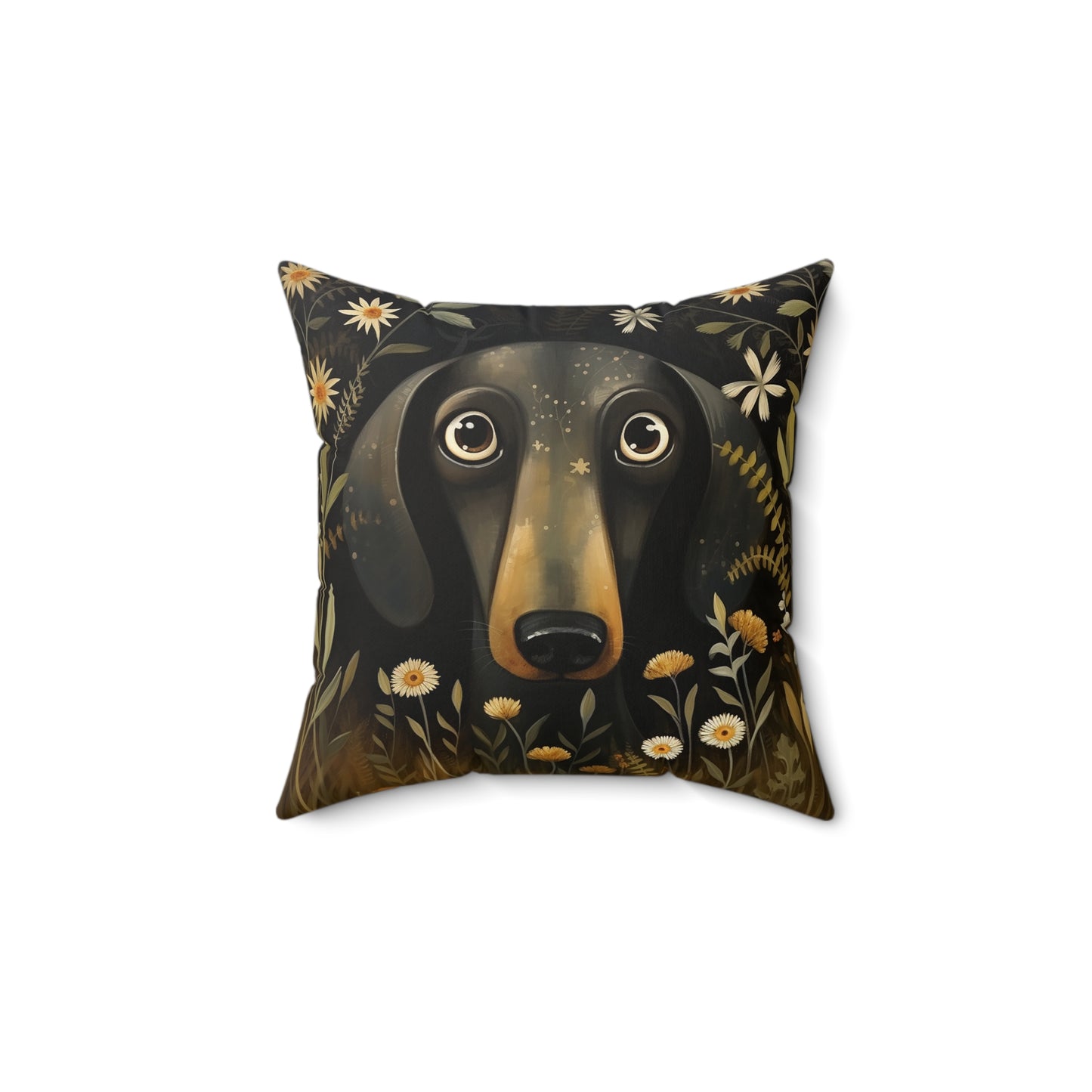 Dachshund Spun Polyester Square Pillow