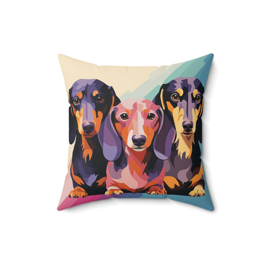 Dachshund Spun Polyester Square Pillow