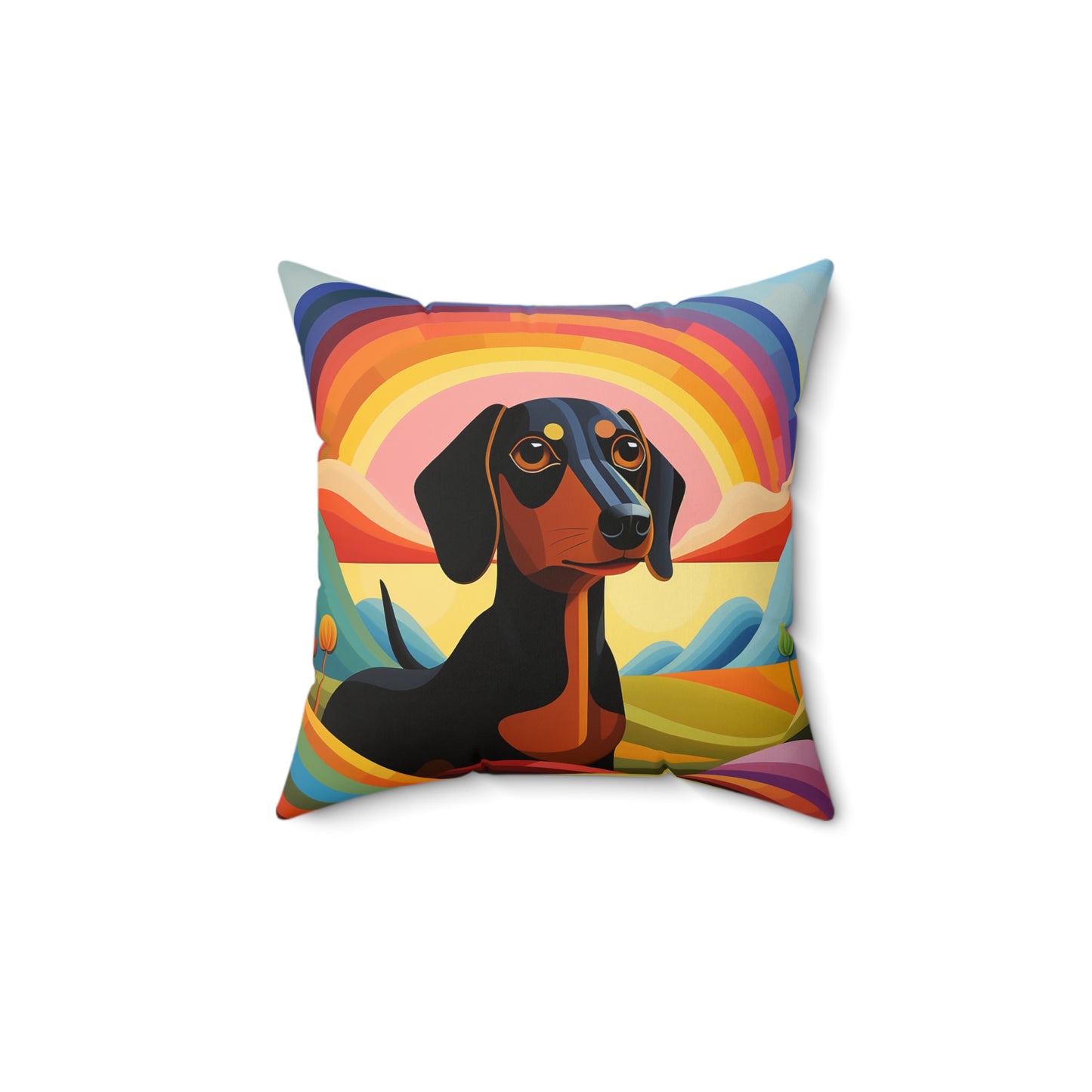 Dachshund Spun Polyester Square Pillow