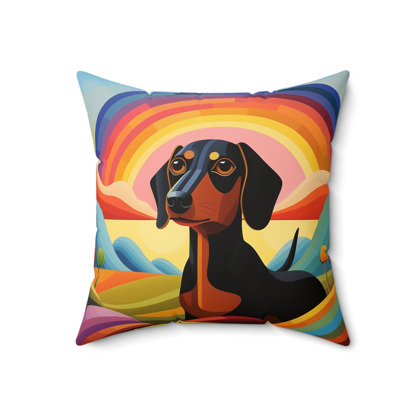 Dachshund Spun Polyester Square Pillow