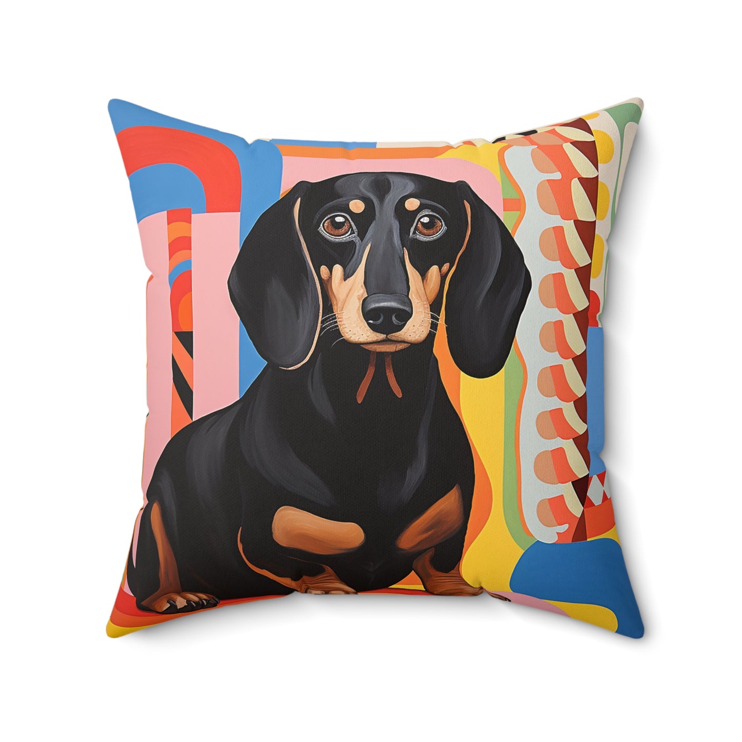 Dachshund Spun Polyester Square Pillow