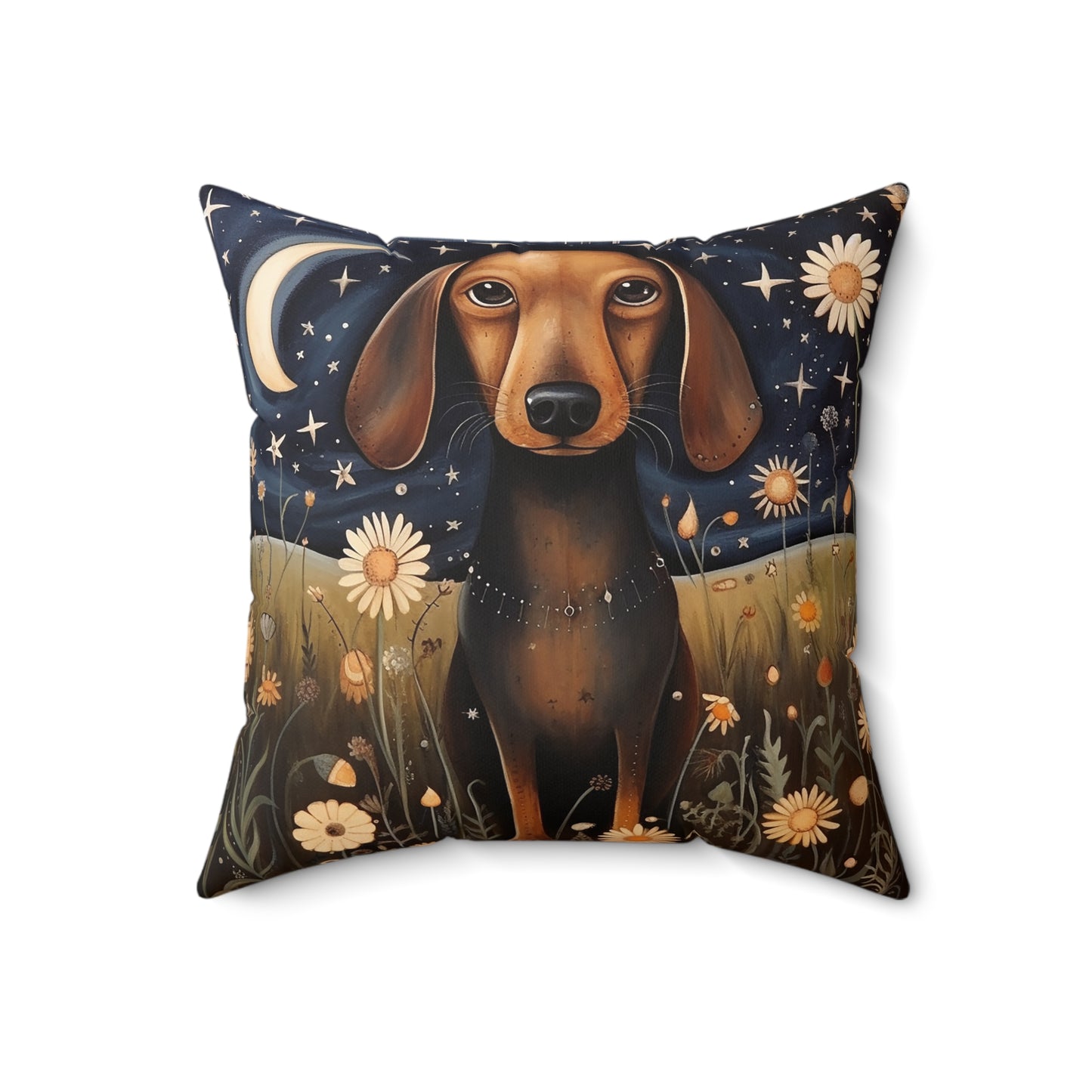 Dachshund Spun Polyester Square Pillow