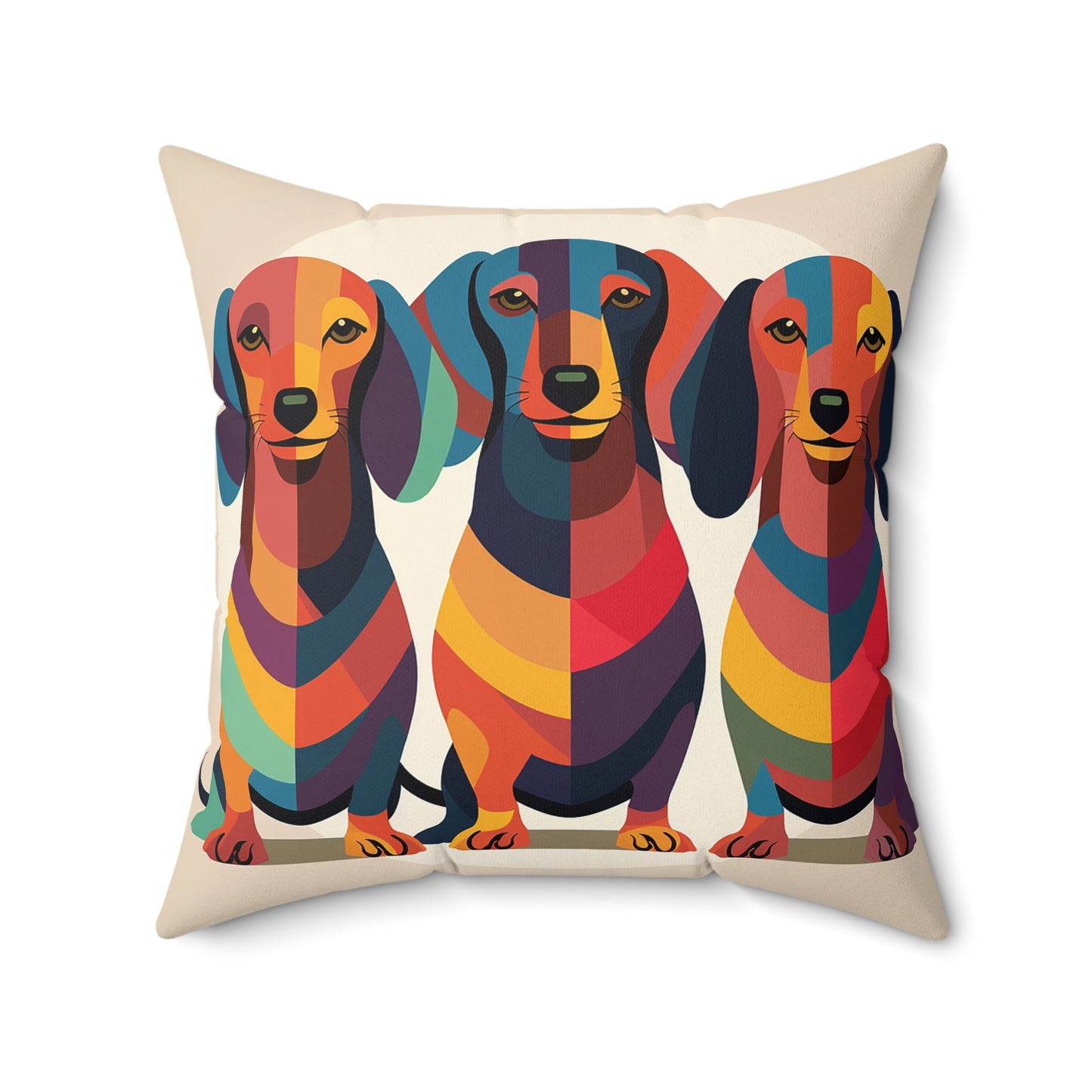 Dachshund Spun Polyester Square Pillow