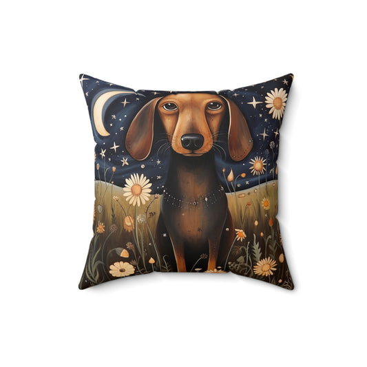 Dachshund Spun Polyester Square Pillow